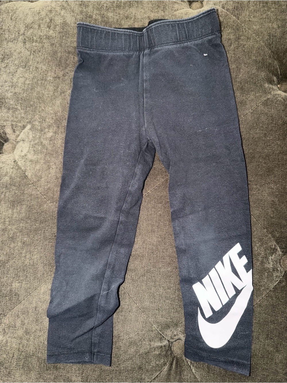 Nike Black Kids Leggings with White Logo